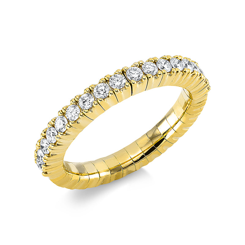 Ring 18 kt GG, Flex-Band, variabel, 17 Brill. 0,48 ct, TW-si