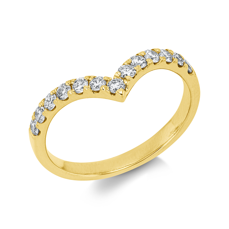 Ring 18 kt GG, 13 Brill. 0,39 ct, TLB-si