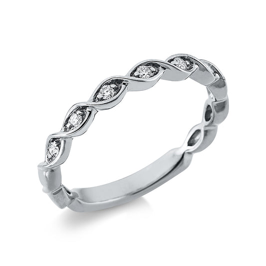 Ring 18 kt WG, 7 Brill. 0,09 ct, TW-si