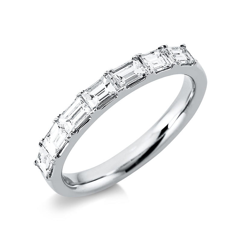 Ring 18 kt WG, 7 Bag. 0,76 ct, TW-vsi