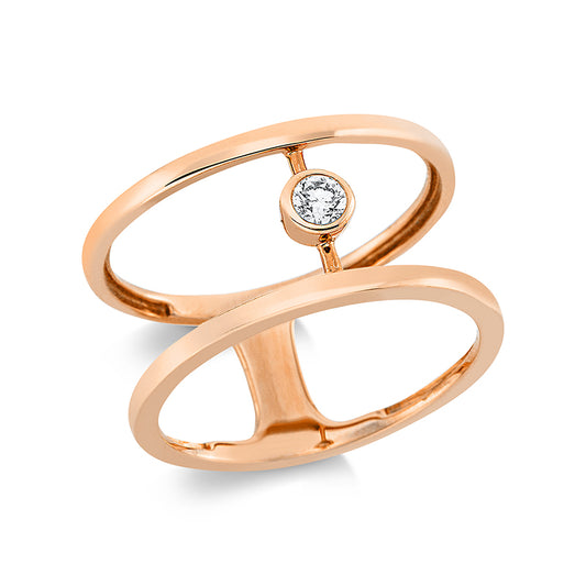 Ring 18 kt RG, 1 Brill. 0,08 ct, TW-si