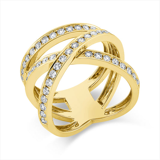 Ring 18 kt GG, 54 Brill. 0,88 ct, TW-vsi
