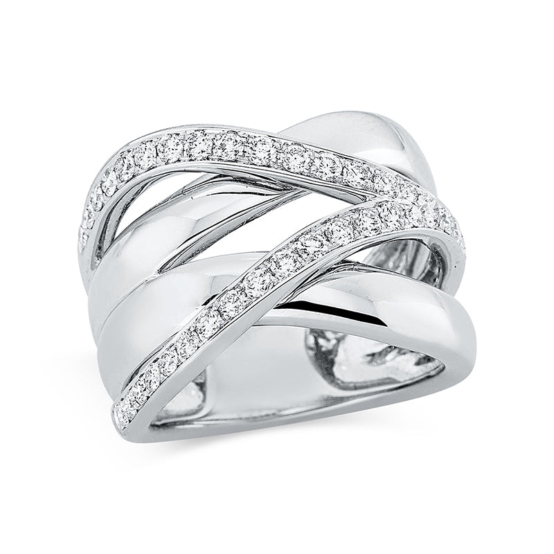 Ring 18 kt WG, 36 Brill. 0,74 ct, TW-si