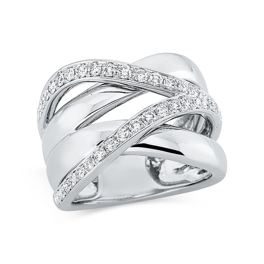 Ring 18 kt WG, 36 Brill. 0,74 ct, TW-si