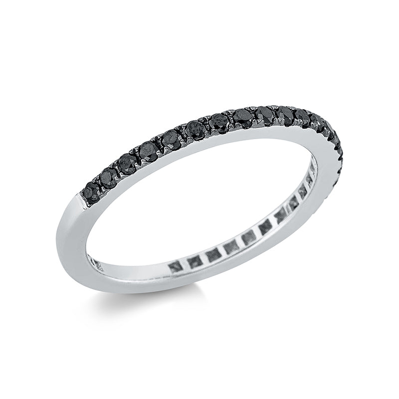 Ring 18 kt WG, schwarz rhodiniert, 19 Brill. 0,28 ct, schwarz
