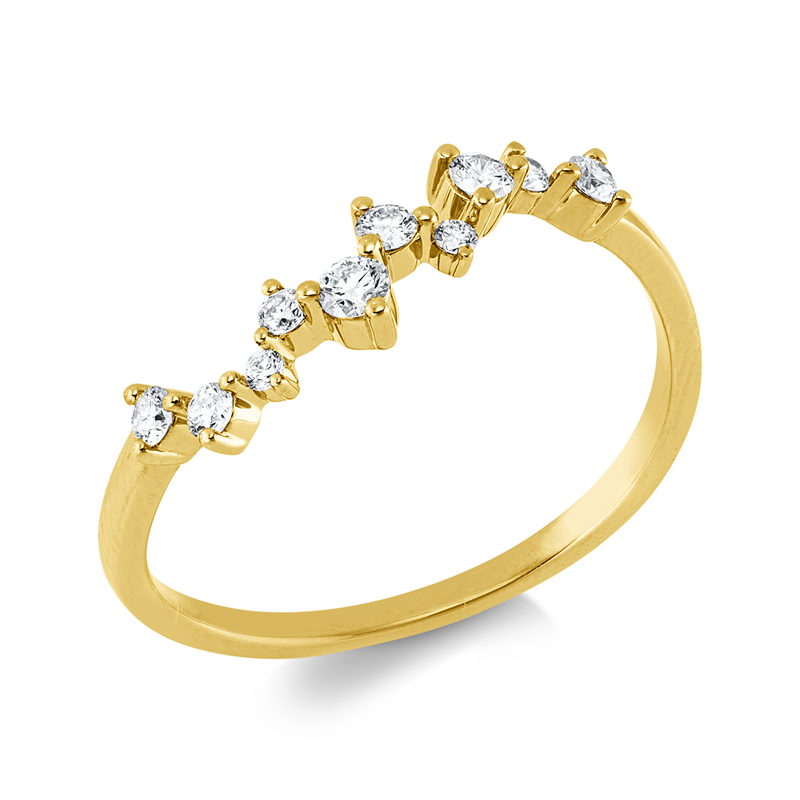Ring 18 kt GG, 10 Brill. 0,22 ct, TW-si