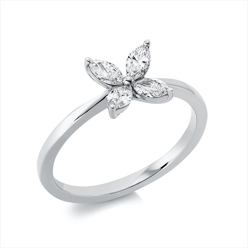 Ring 18 kt WG, 4 Brill. 0,38 ct, TW-si