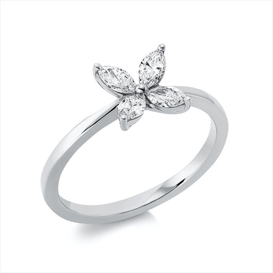 Ring 18 kt WG, 4 Brill. 0,38 ct, TW-si
