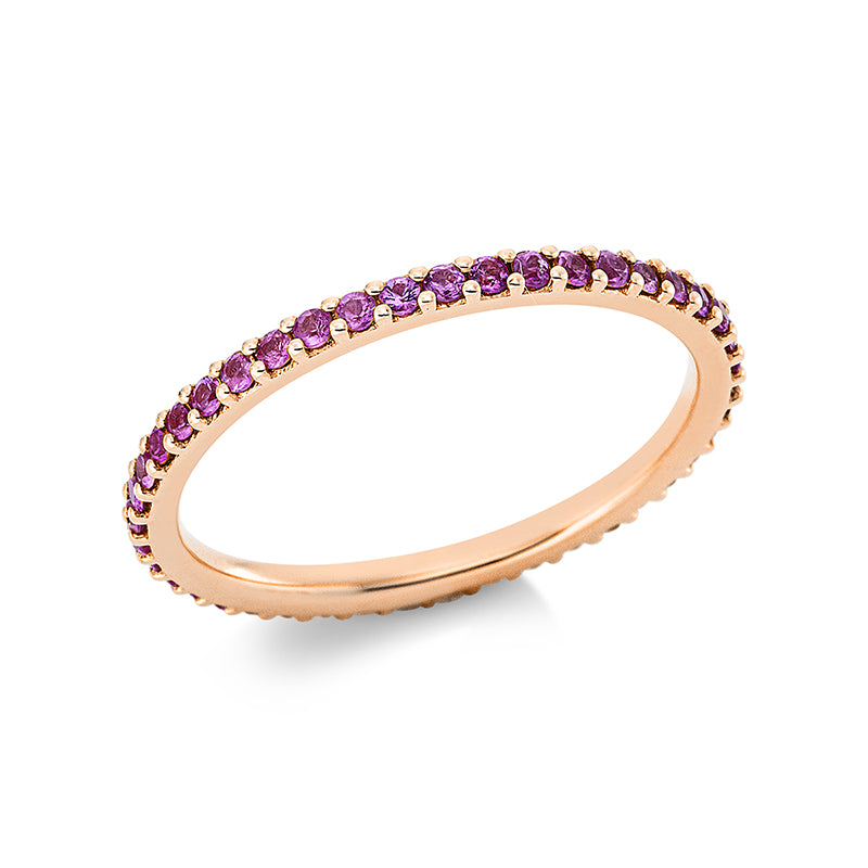 Ring 18 kt RG, 43 Saphire 0,54 ct pink