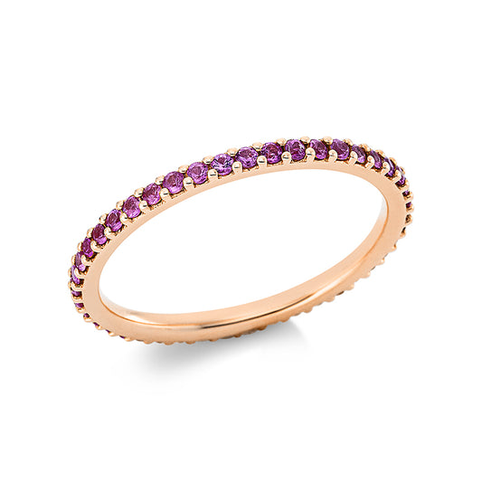 Ring 18 kt RG, 43 Saphire 0,54 ct pink