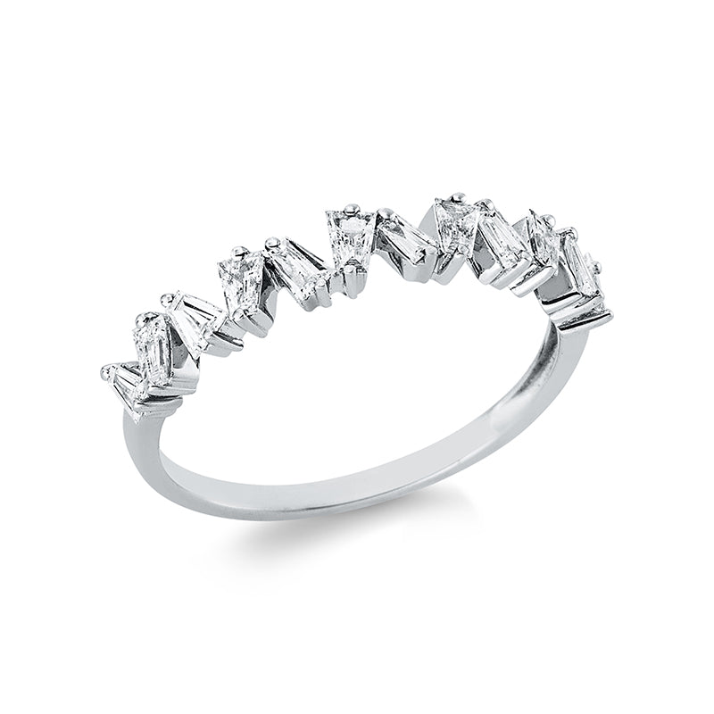 Ring 14 kt WG, 12 Trap. 0,37 ct, TW-si