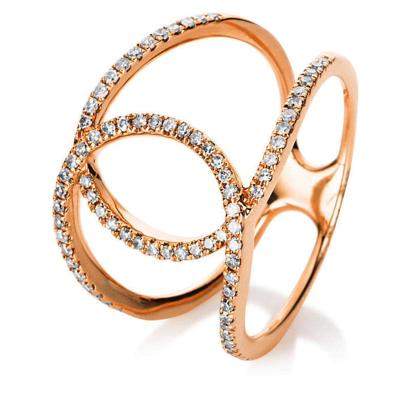 Ring 14 kt RG, 78 Dia. 0,32 ct, W-pi