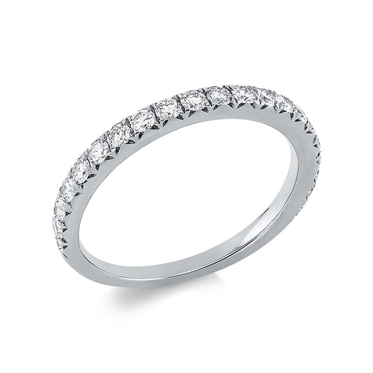 Ring 18 kt WG, 19 Brill. 0,55 ct, TW-si, 2 Brill. 0,05 ct, TW-si