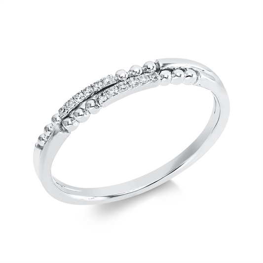 Ring 18 kt WG, 12 Dia. 0,06 ct, W-si