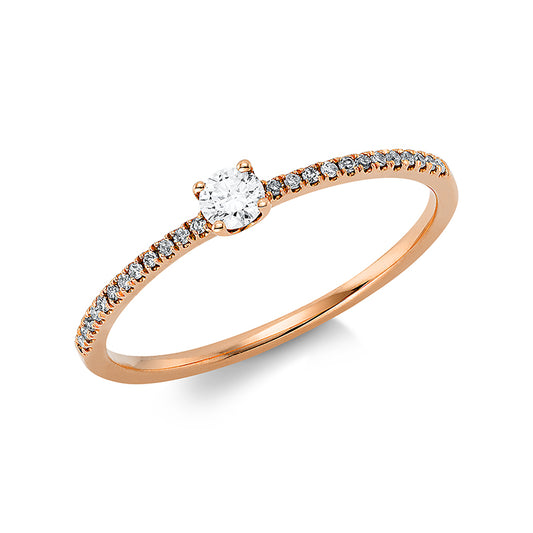 Ring 18 kt RG, 24 Dia. 0,06 ct, W-si, 1 Brill. 0,11 ct, TW-pi