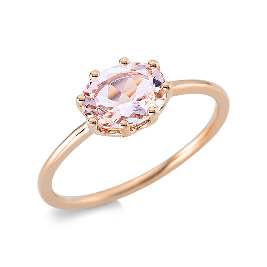 Ring 18 kt RG, 1 Morganit 1,10 ct rosa