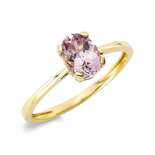 Ring 18 kt GG, 1 Granat 1,04 ct rosa