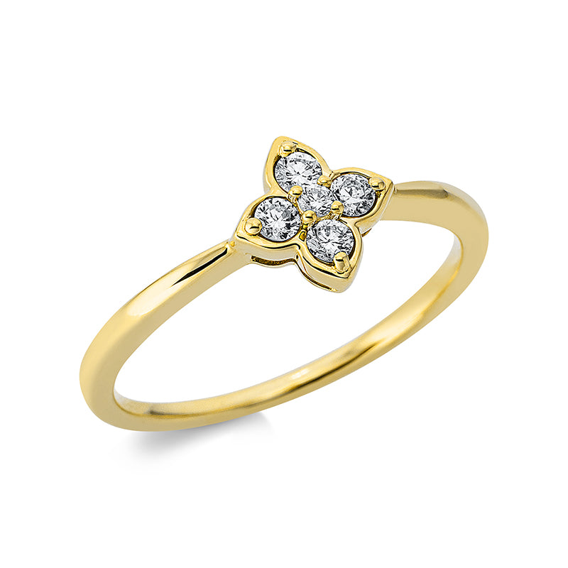 Ring 18 kt GG, 5 Brill. 0,17 ct, TW-si