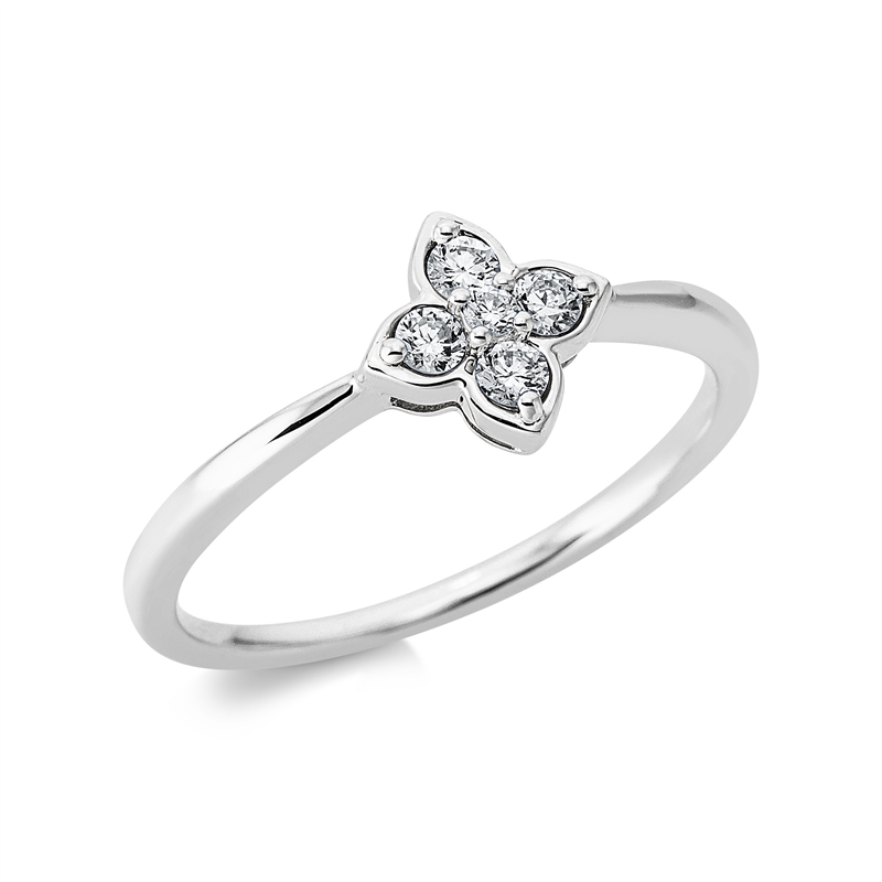 Ring 18 kt WG, 5 Brill. 0,18 ct, TW-si