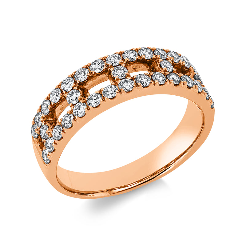 Ring 18 kt RG, 35 Brill. 0,74 ct, TW-si