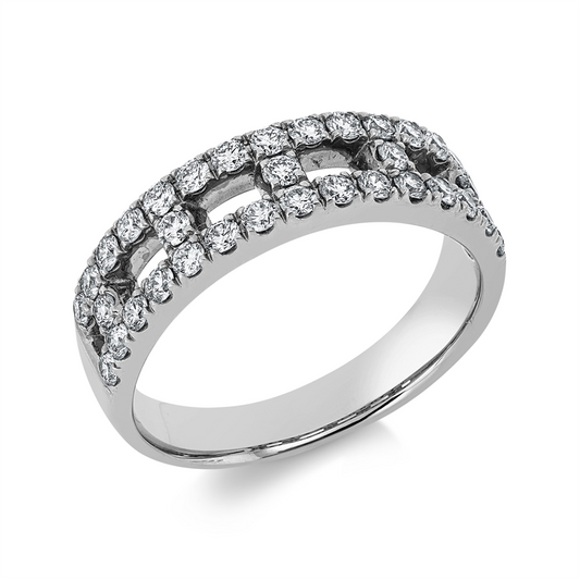 Ring 18 kt WG, 35 Brill. 0,74 ct, TW-si