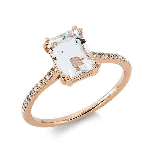 Ring 18 kt RG, 22 Dia. 0,08 ct, TW-si, 1 Amethyst 1,61 ct grün