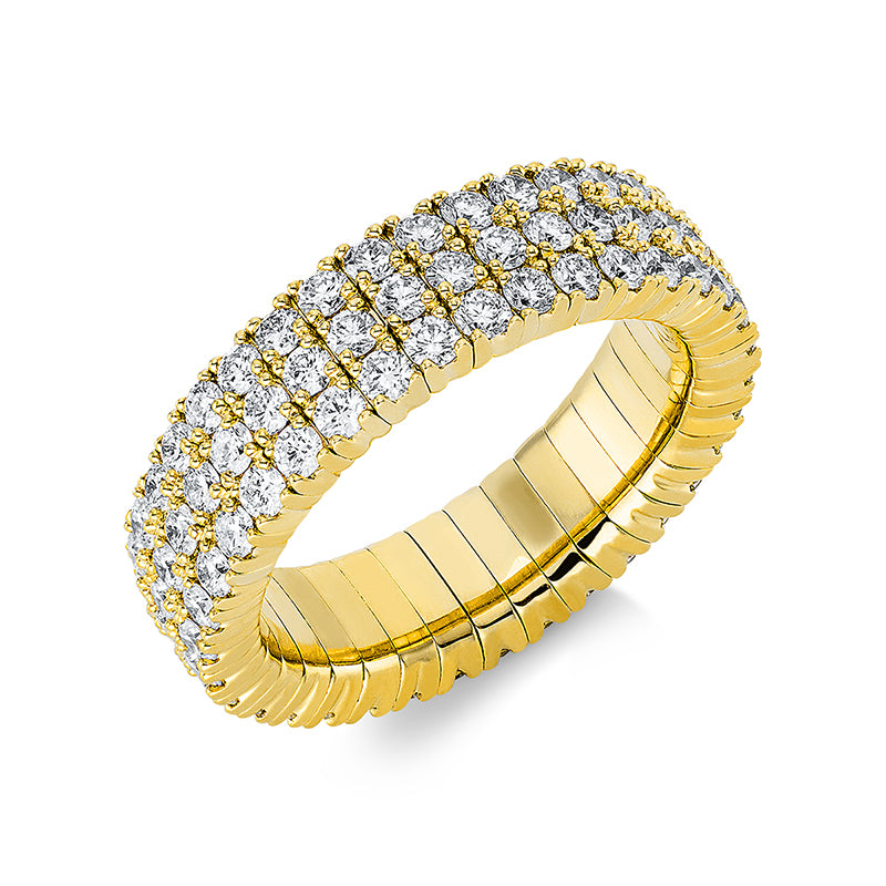 Ring 18 kt GG, Flex-Band, variabel, 105 Brill. 2,30 ct, TW-si