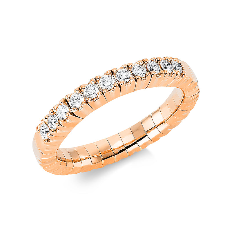 Ring 18 kt RG, Flex-Band, variabel, 11 Brill. 0,28 ct, TW-si