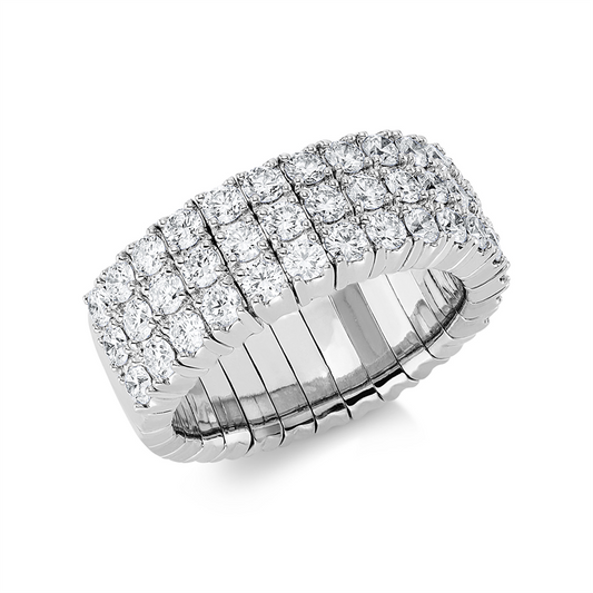 Ring 18 kt WG, Flex-Band, variabel, 45 Brill. 2,02 ct, TW-si