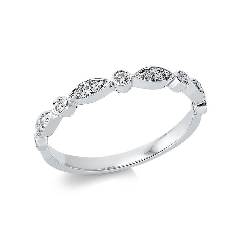 Ring 18 kt WG, 13 Brill. 0,18 ct, TW-si