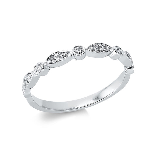 Ring 18 kt WG, 13 Brill. 0,18 ct, TW-si