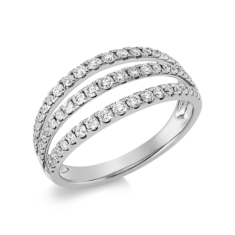 Ring 18 kt WG, 21 Brill. 0,33 ct, TW-si, 38 Brill. 0,24 ct, TW-si