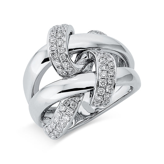 Ring 18 kt WG, 70 Brill. 0,89 ct, TW-si
