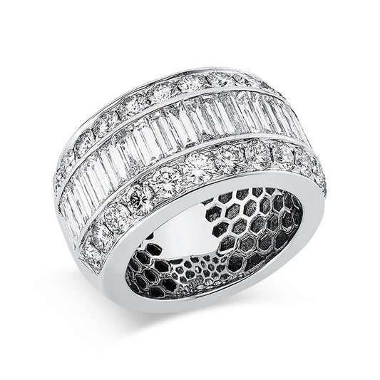 Ring 18 kt WG, 23 Bag. 2,06 ct, TW-vsi, 24 Brill. 2,10 ct, TW-vsi