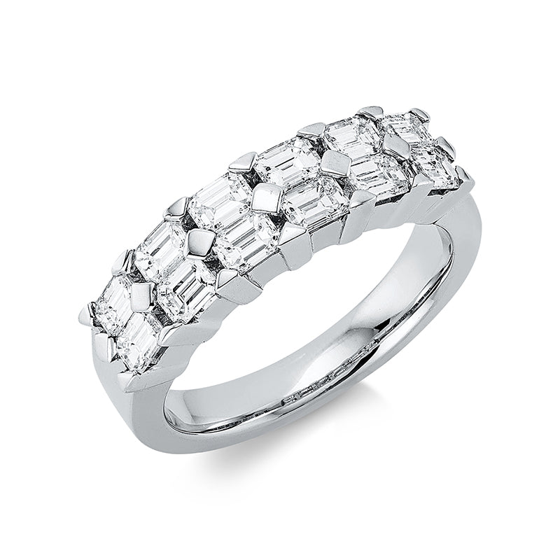 Ring 18 kt WG, 12 Sm.schliff 1,40 ct, TW-vsi