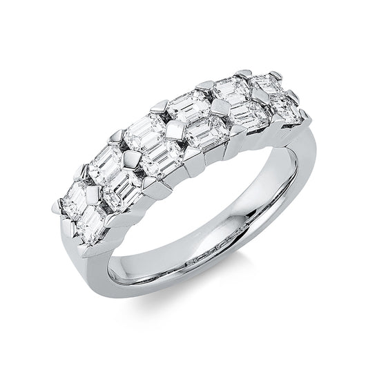 Ring 18 kt WG, 12 Sm.schliff 1,40 ct, TW-vsi