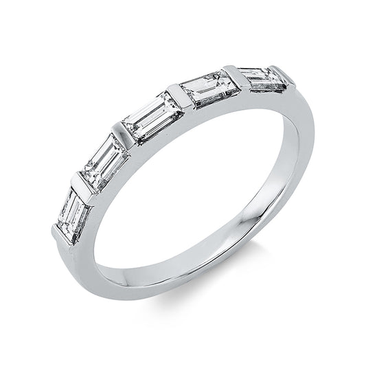 Ring 18 kt WG, 5 Bag. 0,79 ct, TW-vsi