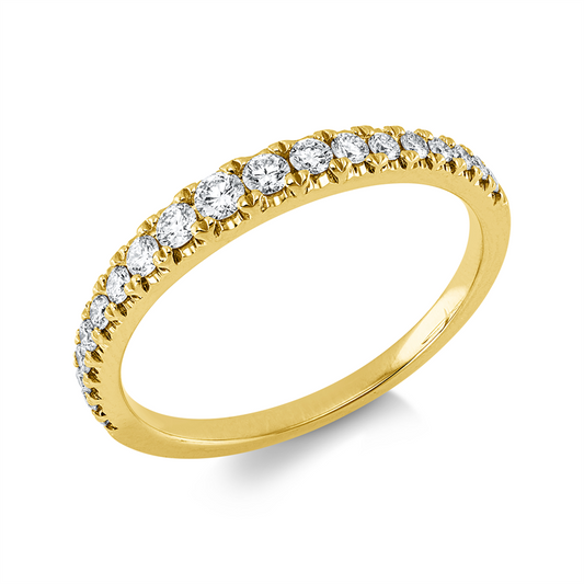 Ring 18 kt GG, 19 Brill. 0,30 ct, TW-si