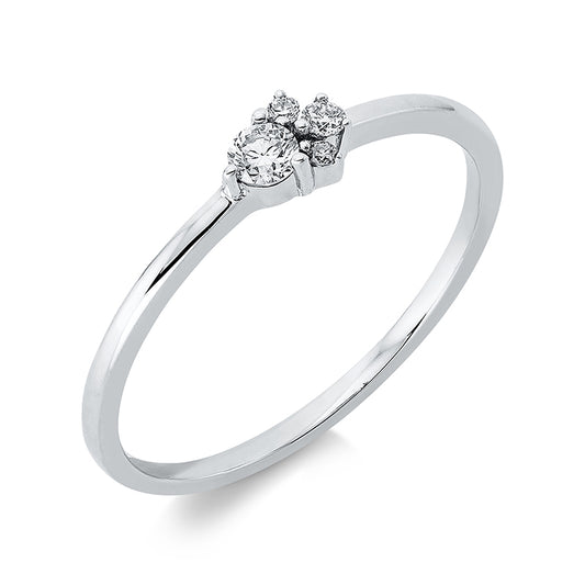 Ring 18 kt WG, 4 Brill. 0,13 ct, W-si
