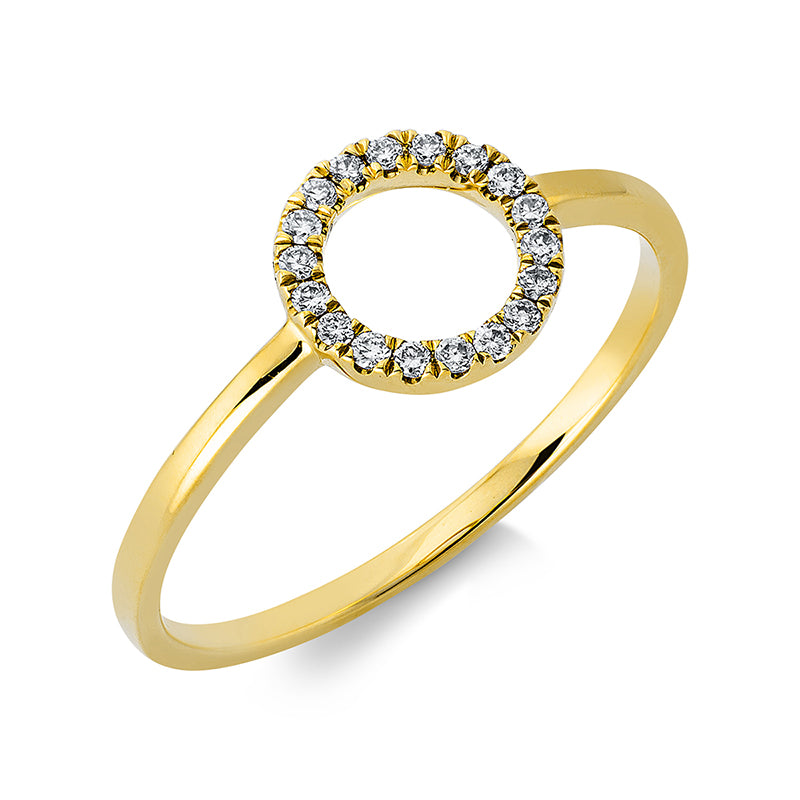 Ring 18 kt GG, 18 Brill. 0,10 ct, W-si