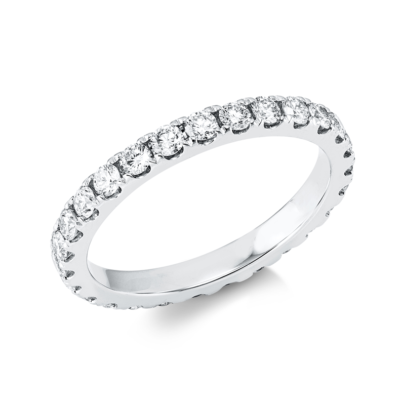 Ring 18 kt WG, 27 Brill. 1,11 ct, W-si