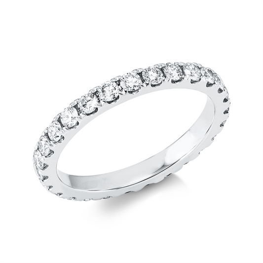 Ring 18 kt WG, 27 Brill. 1,11 ct, W-si