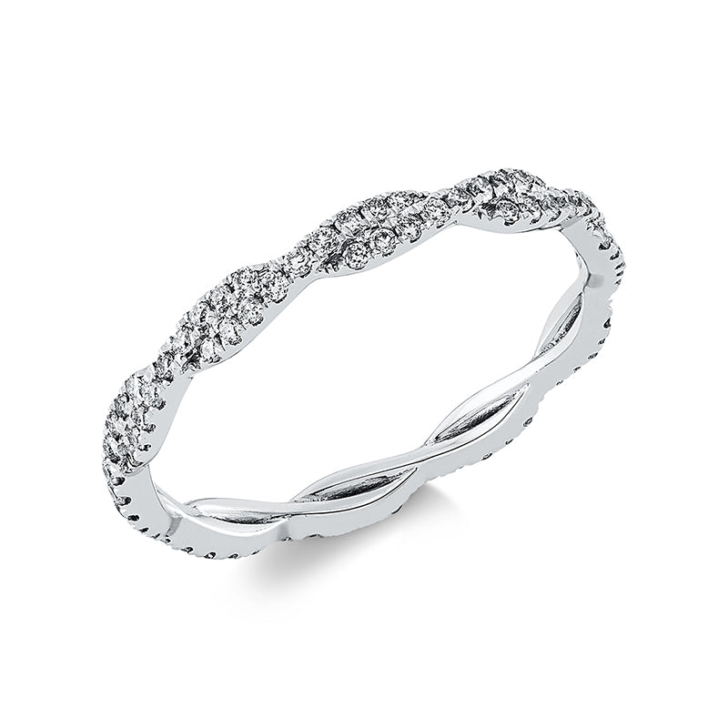 Ring 18 kt WG, 90 Brill. 0,40 ct, W-si
