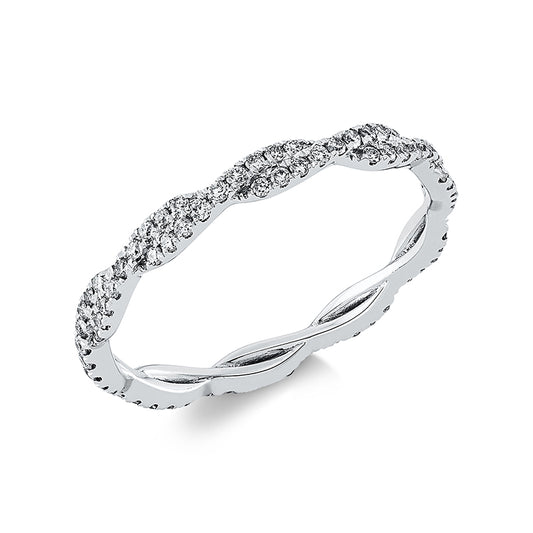 Ring 18 kt WG, 90 Brill. 0,40 ct, W-si
