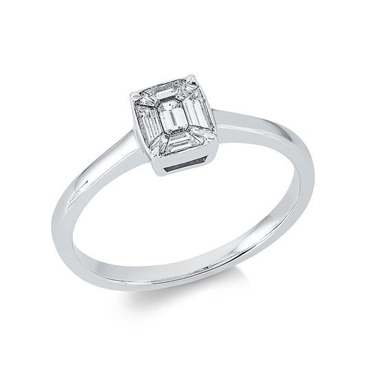 Ring 18 kt WG, 9 Fant-Schl. 0,32 ct, TW-si
