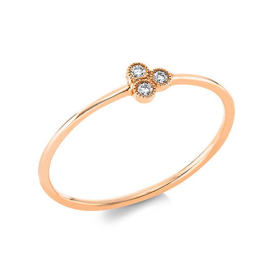 Ring 18 kt RG, 3 Brill. 0,03 ct, TW-si
