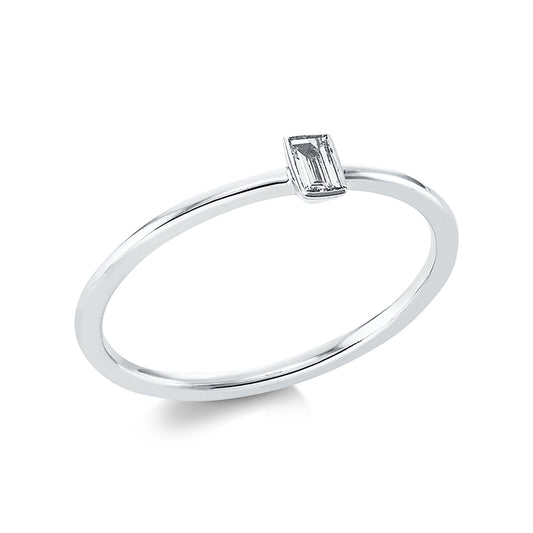 Ring 18 kt WG, 1 Bag. 0,09 ct, F-vsi