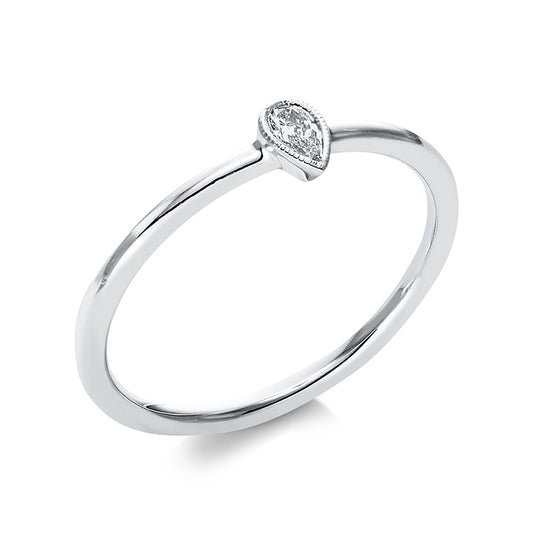 Ring 18 kt WG, 1 Tropfen 0,09 ct, F-si