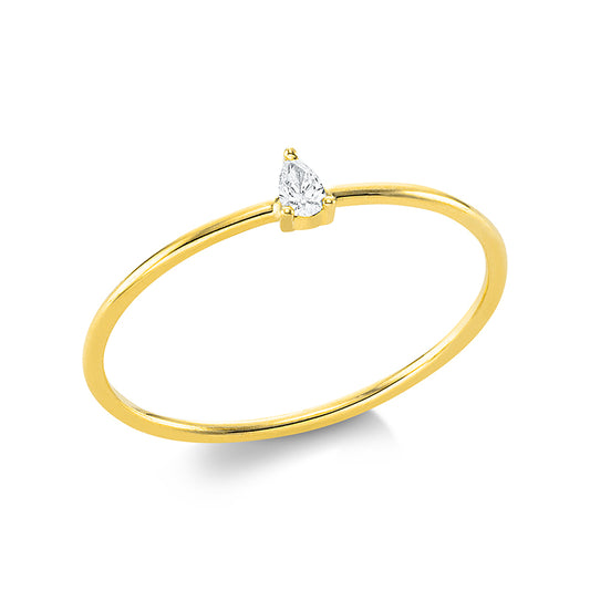 Ring 18 kt GG, 1 Tropfen 0,04 ct, I-vsi