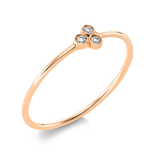 Ring 18 kt RG, 3 Brill. 0,03 ct, TW-si